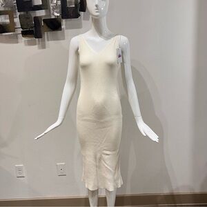 RZIV Women's Sleeveless Sweater Dress Knit Slim V Neck Bodycon Midi Stretchable